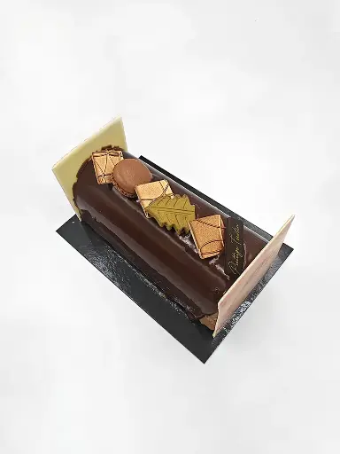 Donkere chocolademousse kerststronk